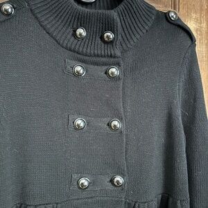 Style & Co. Charcoal Double-Breasted Sweater